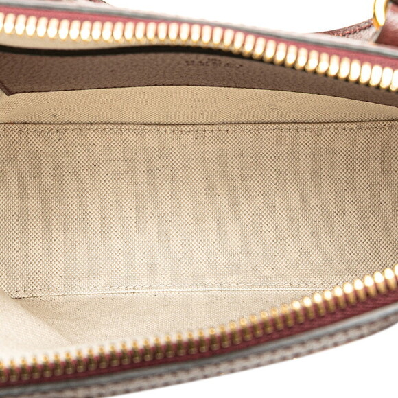 Gucci GG Canvas Horsebit Shoulder Bag Wine Red Navy Blue Leather - Picture 8 of 8